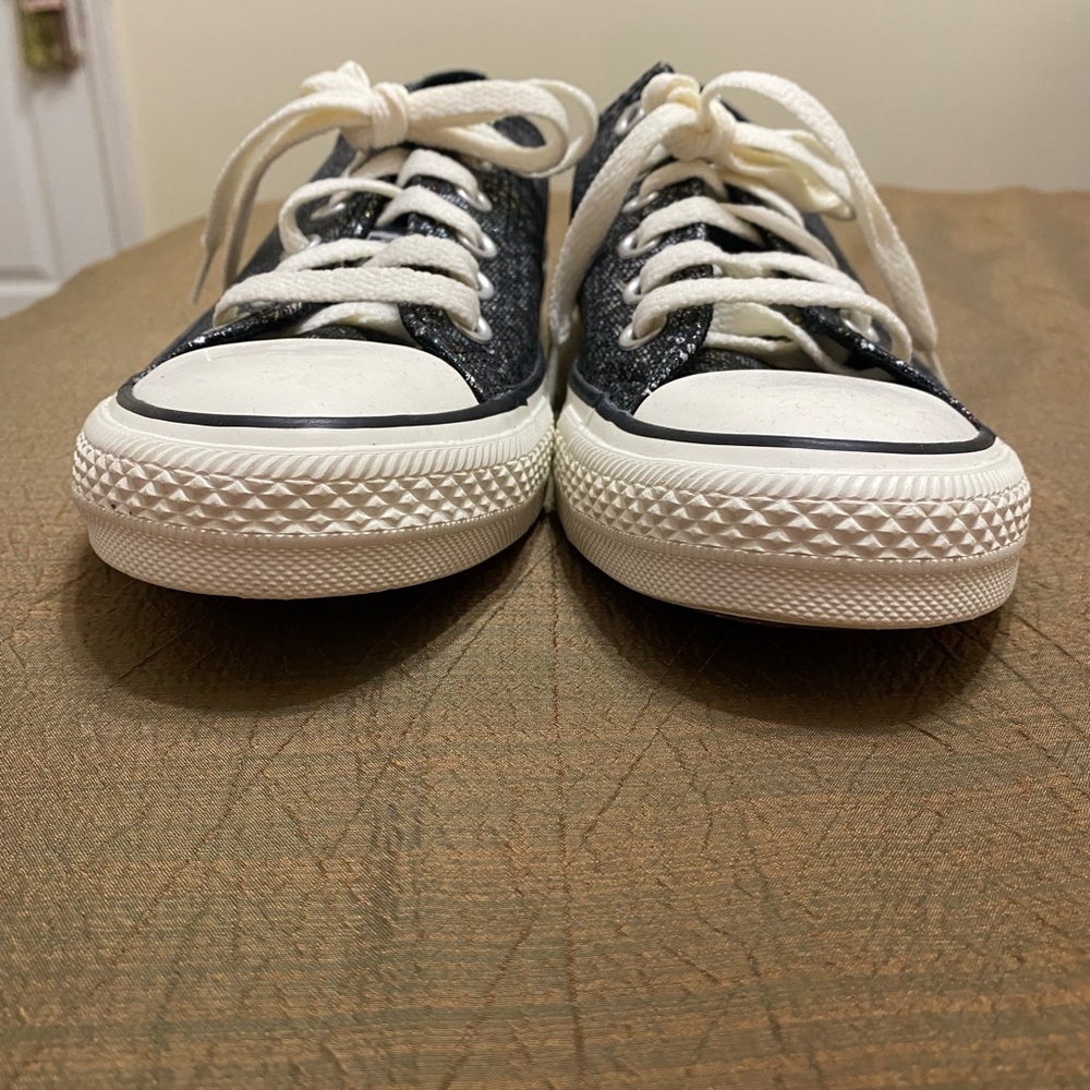 New Converse Chuck Taylor All Star Glitter Black Sneakers - Picture 6 of 14